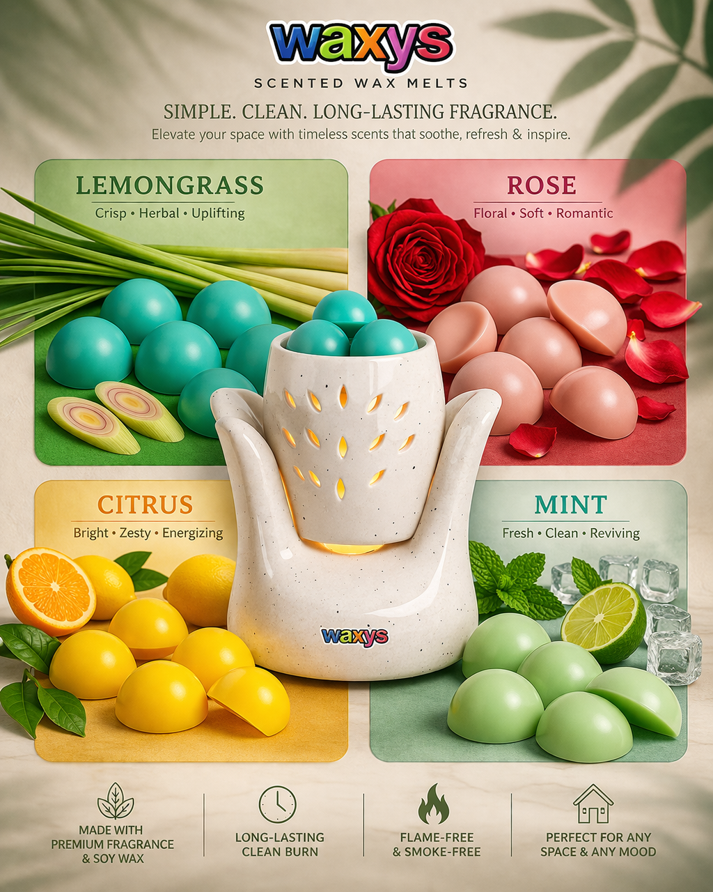 Waxys Mega kit - 1  Mega machine and 3 wax melts packets of 100 grams each.
